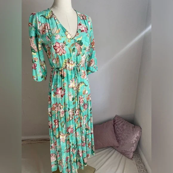 anthro blue floral dress A.L.C Reagan Dress main image 1